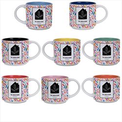 DX9045 14 Oz. White Metro Two-Tone Gloss Ceramic Mug With Full Color Custom Imprint